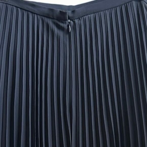 Liz Claiborne Collection Black Pleated Maxi Skirt 12 Chiffon Lined Dark Academ - Picture 12 of 13